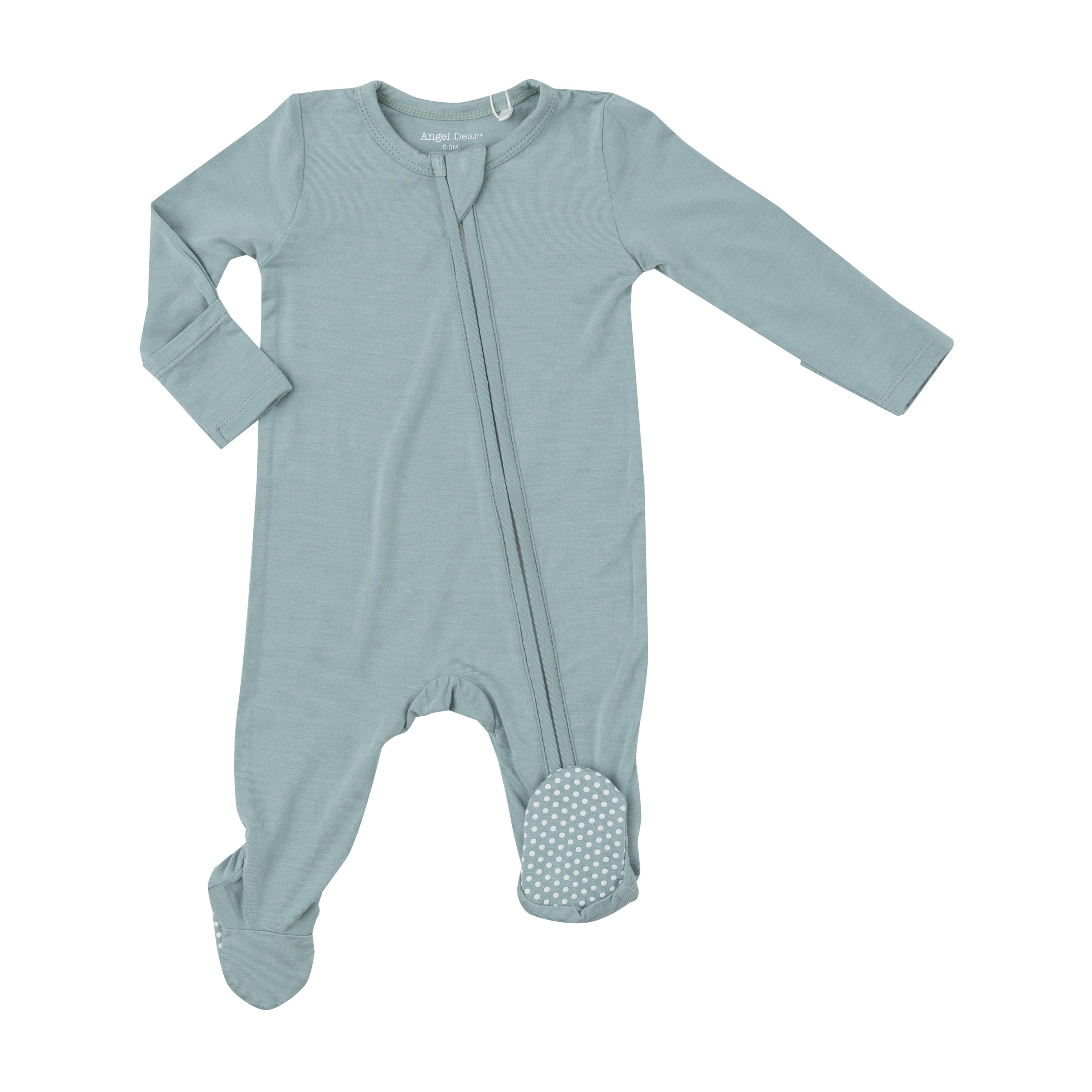 2 Way Zipper Footie Gray Mist Solid Angel Dear