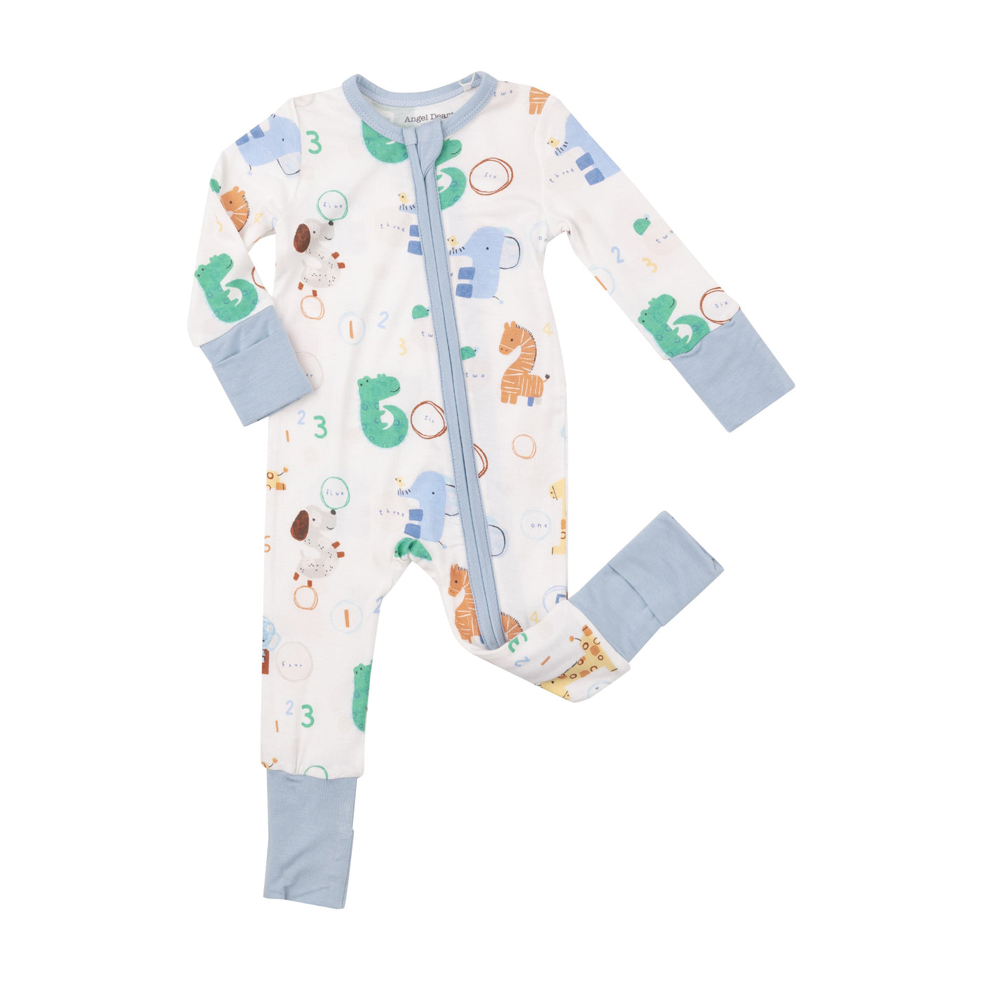 2 Way Zipper Romper - Animal Numbers - Angel Dear