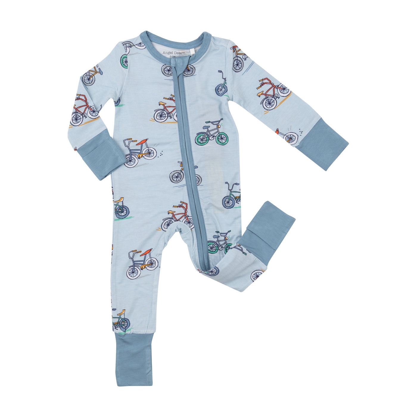 2 Way Zipper Romper - Bikes Blue - Angel Dear