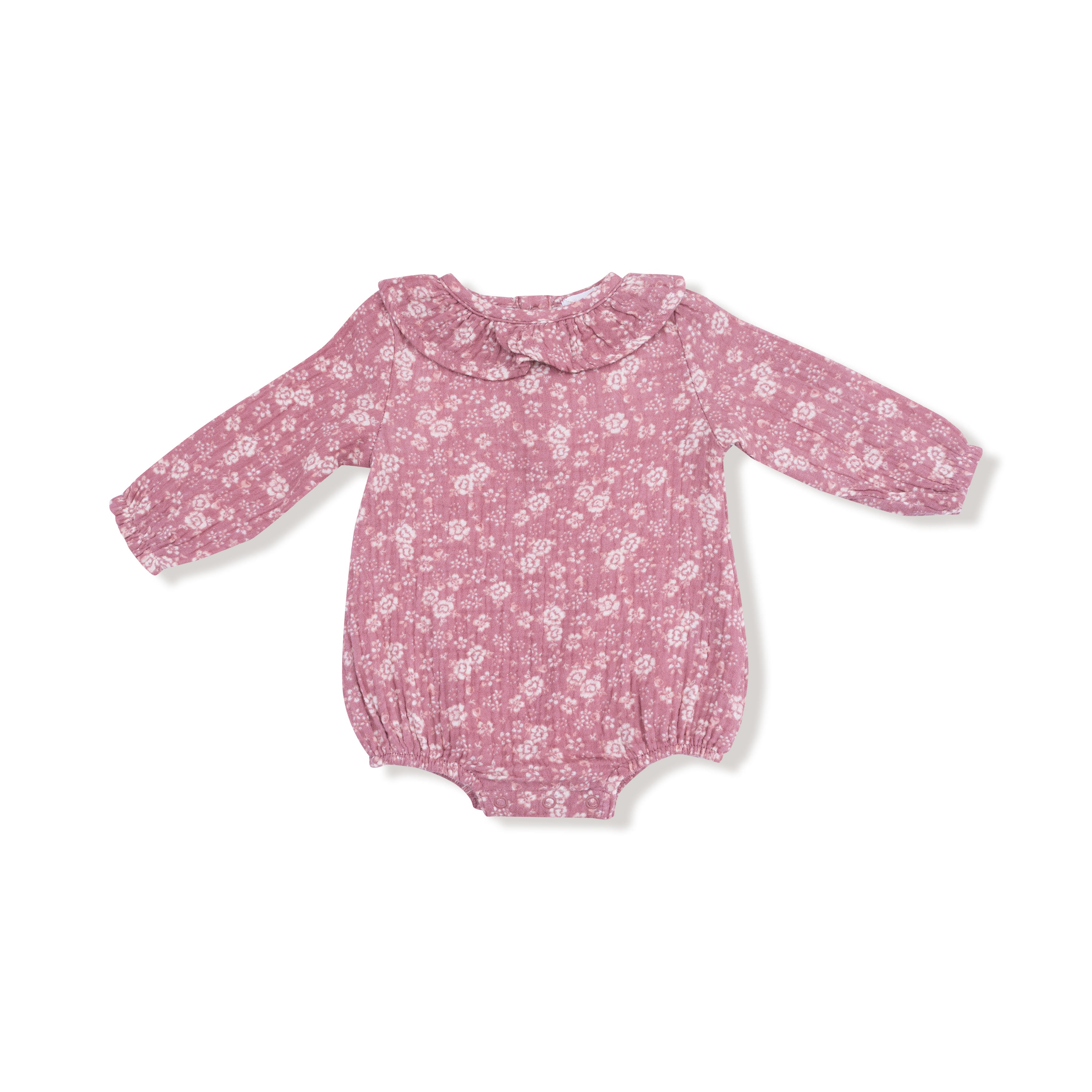 Bubble with Ruffle Collar in our  Bandana Floral print from Angel Dear