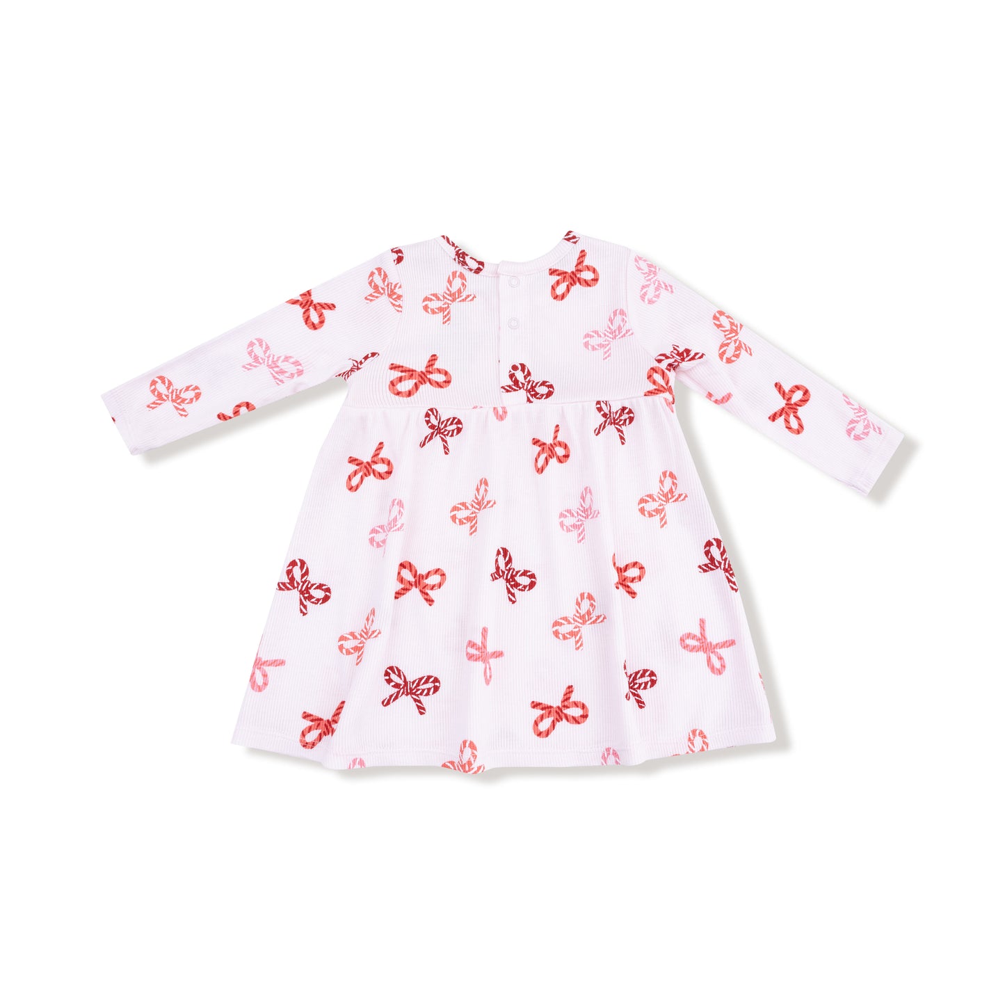 Simple Dress + Bloomer in our  Candy Cane Bows print from Angel Dear