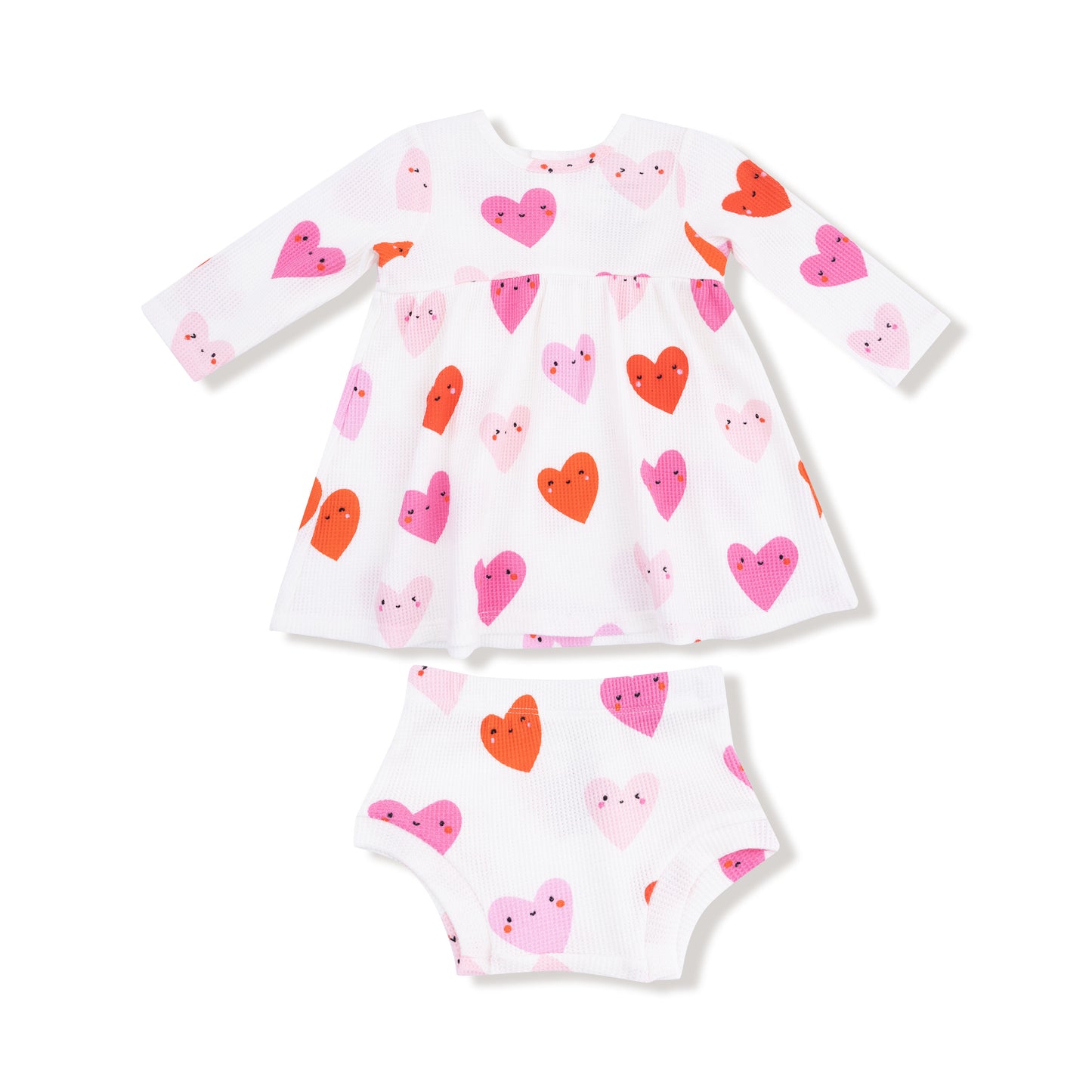 Simple Dress + Bloomer in our  Happy Hearts print from Angel Dear
