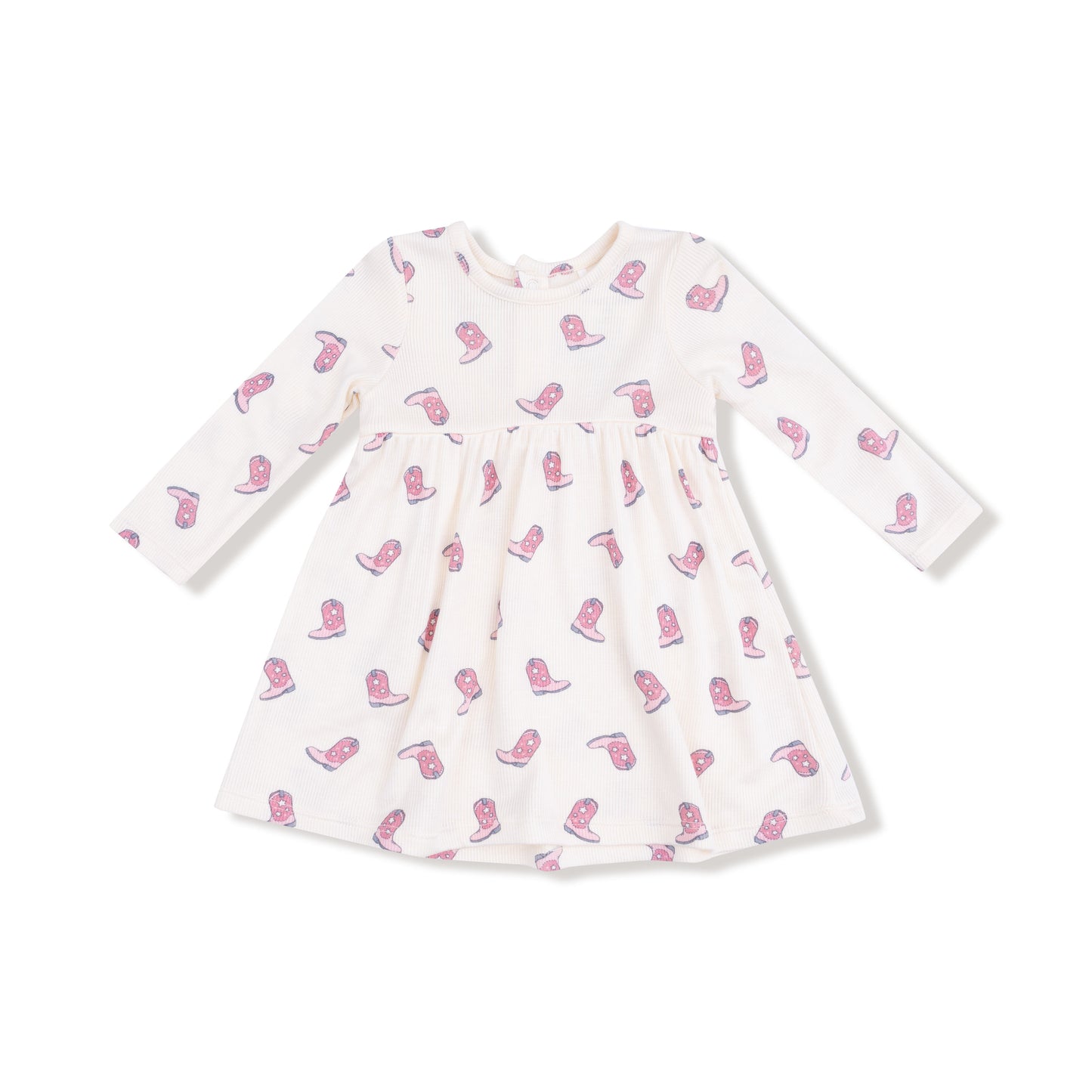 Simple Dress + Bloomer in our  Petite Cowgirl Boots print from Angel Dear