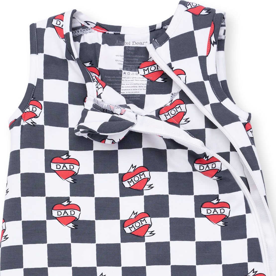Heart Tattoo Check Black - Sleep Bag