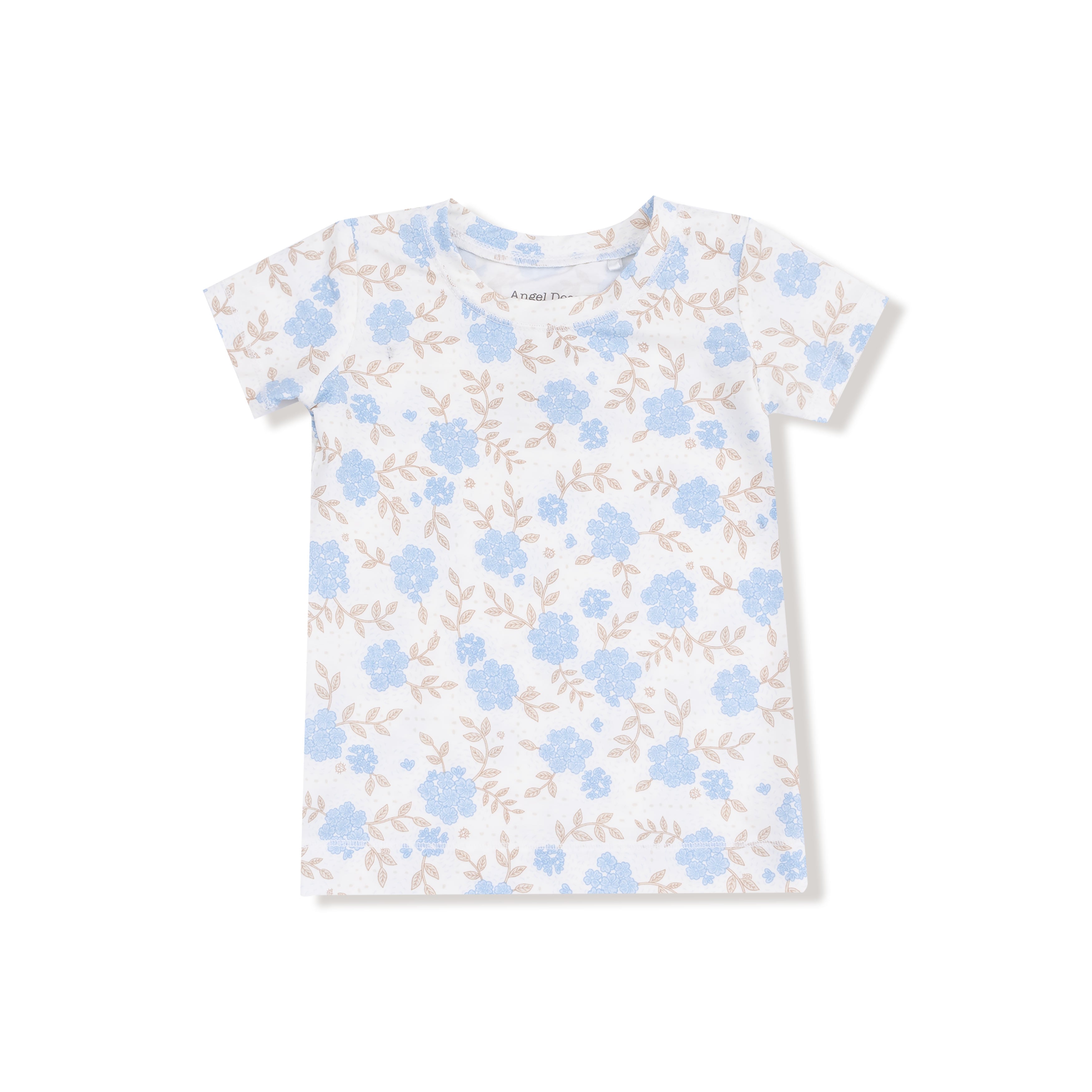 Short Sleeve Loungewear Set in our  Baby Blue Floral print from Angel Dear