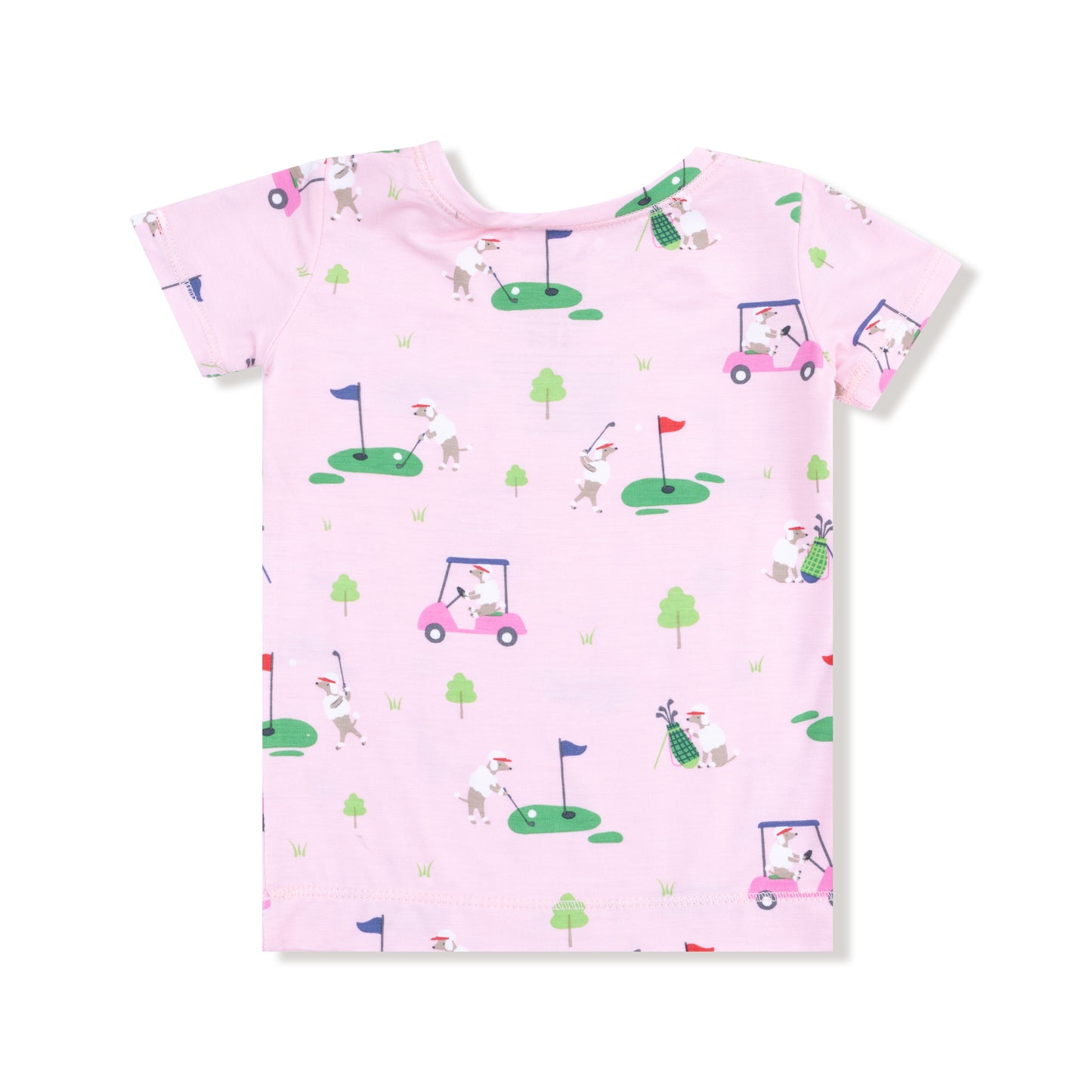 Short Sleeve Loungewear Set in our  Dog Gone Golf - Pink print from Angel Dear