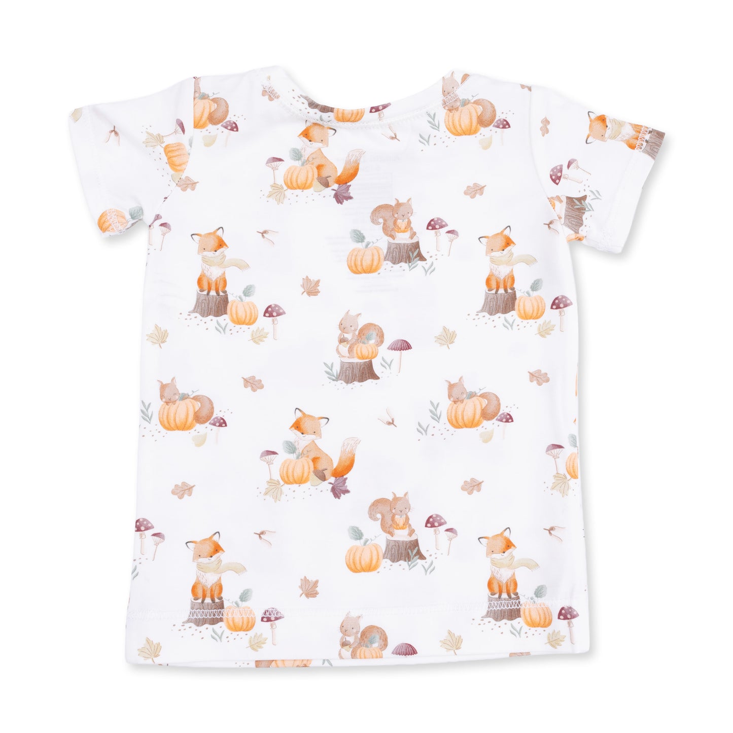 Woodland Animals with Pumpkins - Short Sleeve Loungewear Set