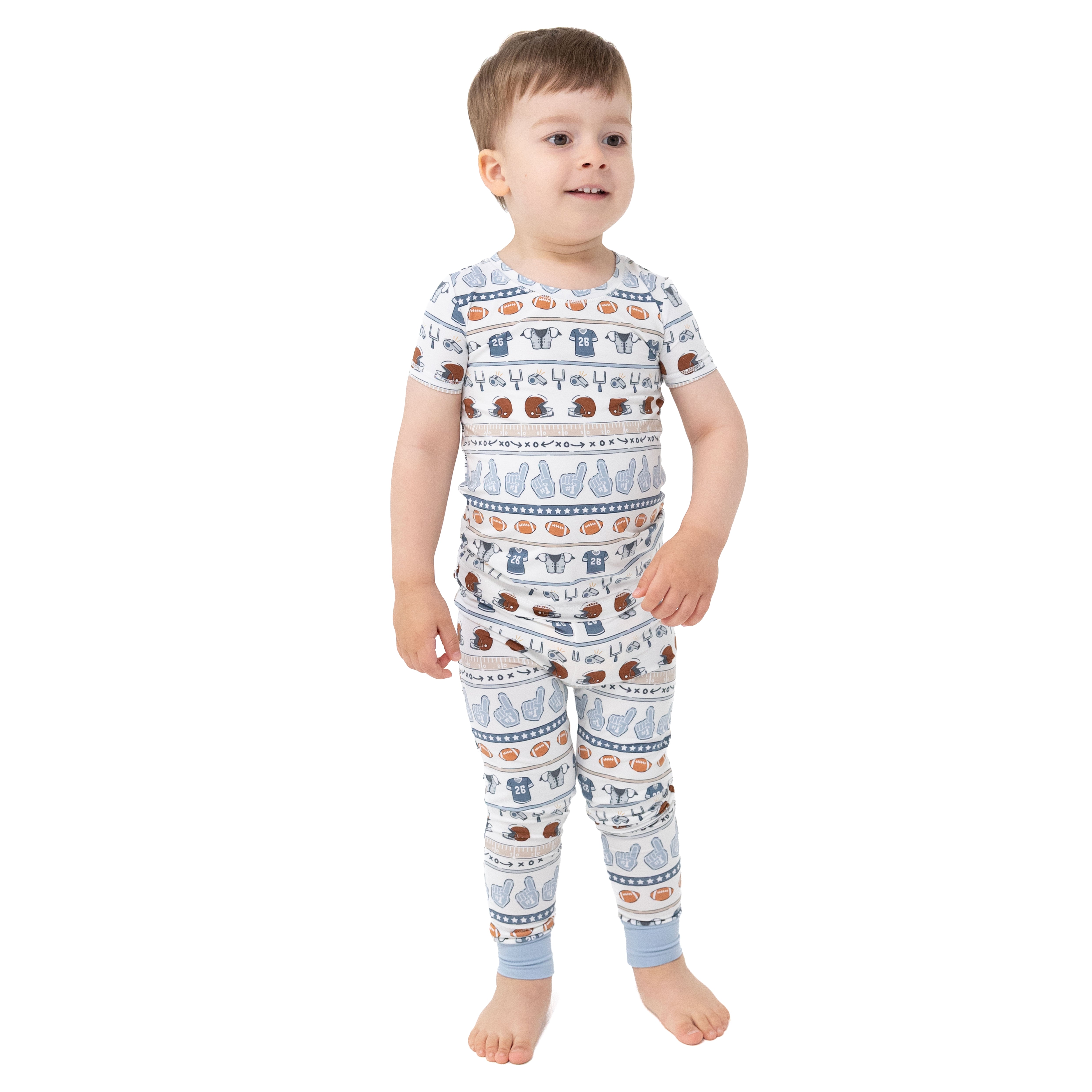 Football Stripe - Short Sleeve Loungewear Set
