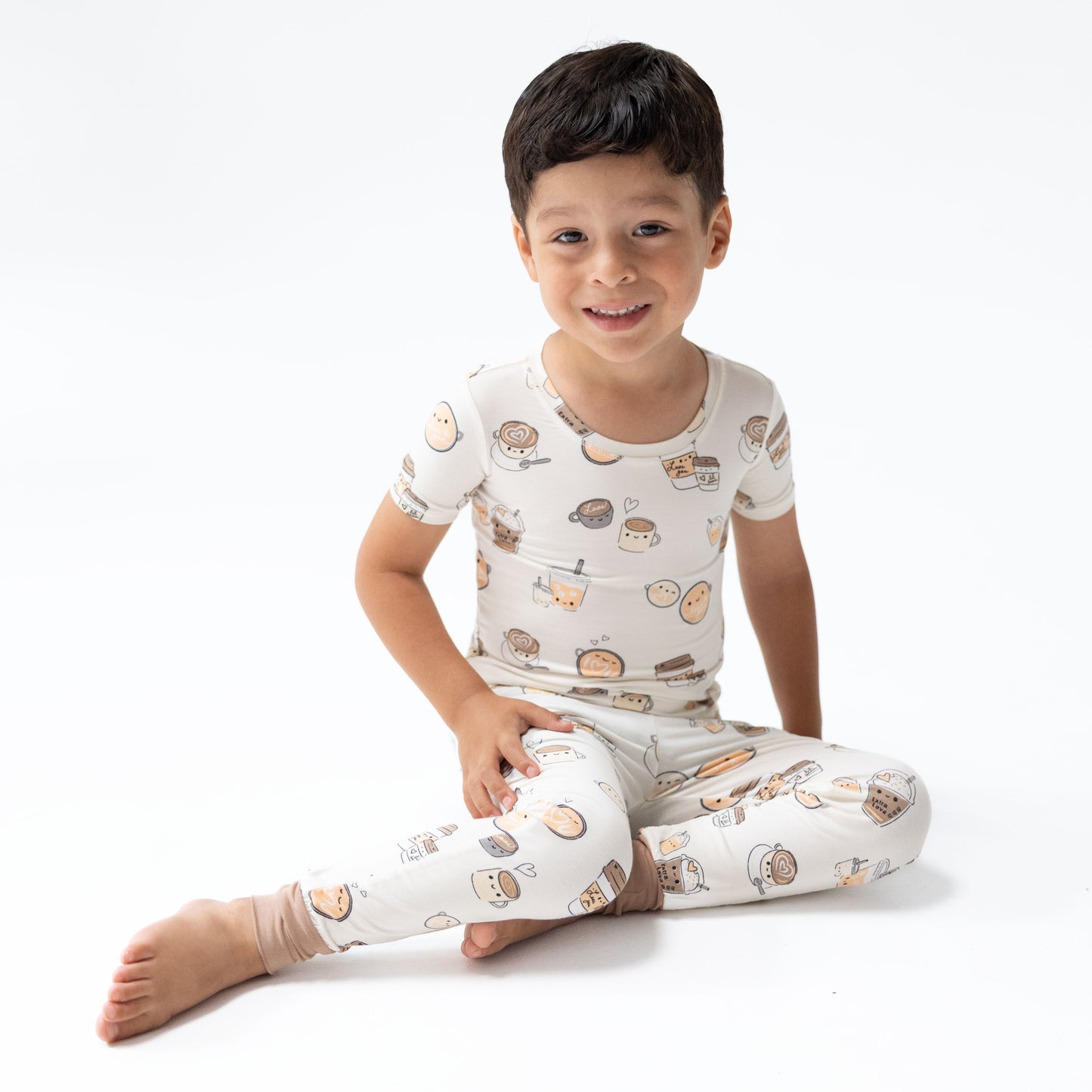 Love you A Latte - Short Sleeve Loungewear Set