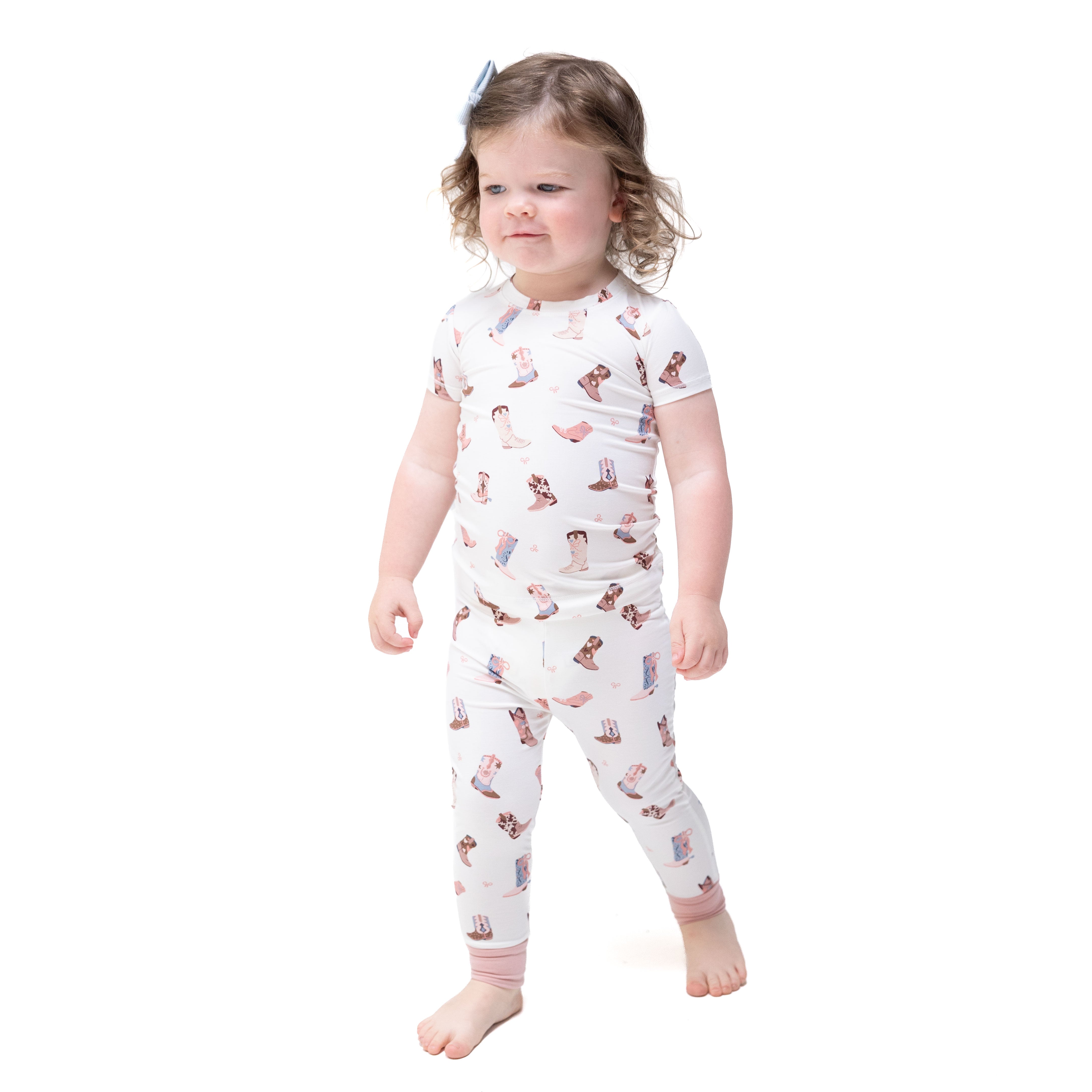 Buckarette Boots - Short Sleeve Loungewear Set