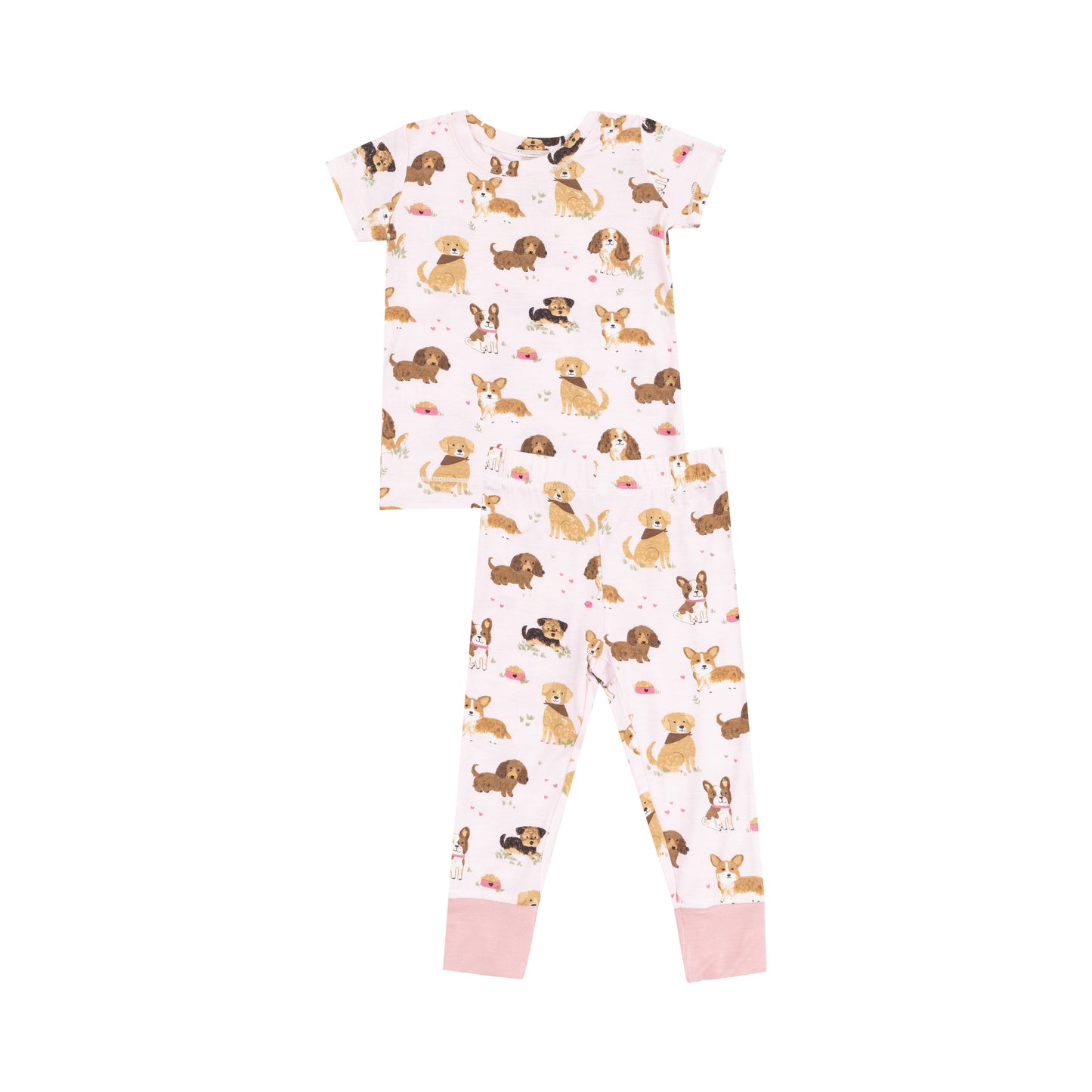 Short Sleeve Loungewear Set Best Friend Dogs Pink – Angel Dear