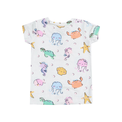 Short Sleeve Loungewear Set - Cute Sea Creatures