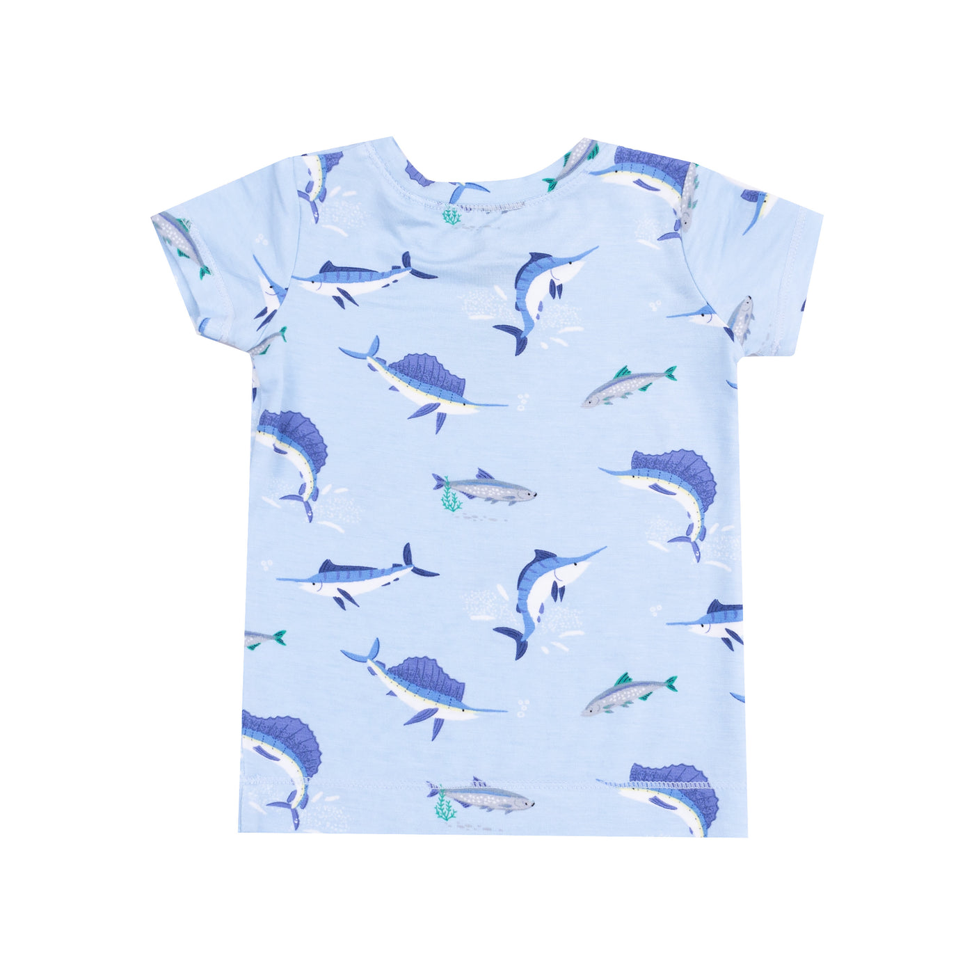 Short Sleeve Loungewear Set - Deep Sea Fishing Blue