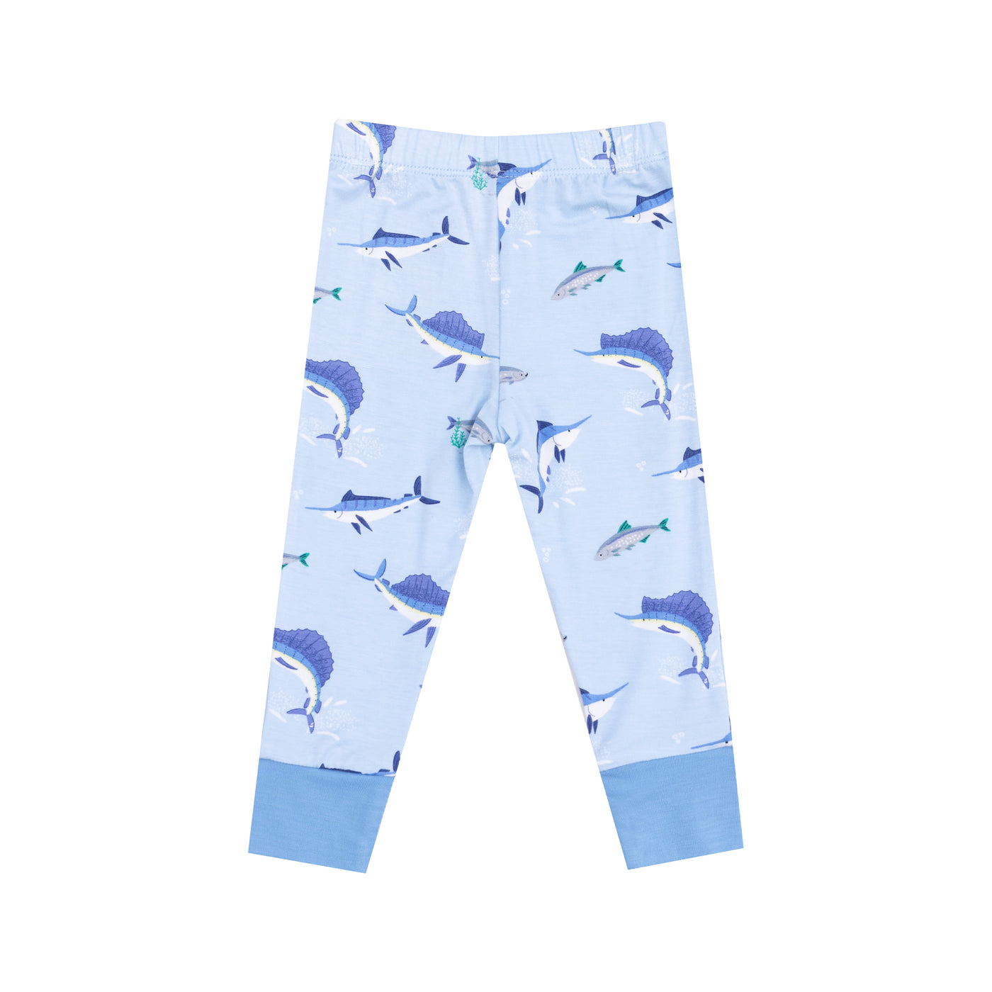 Short Sleeve Loungewear Set - Deep Sea Fishing Blue