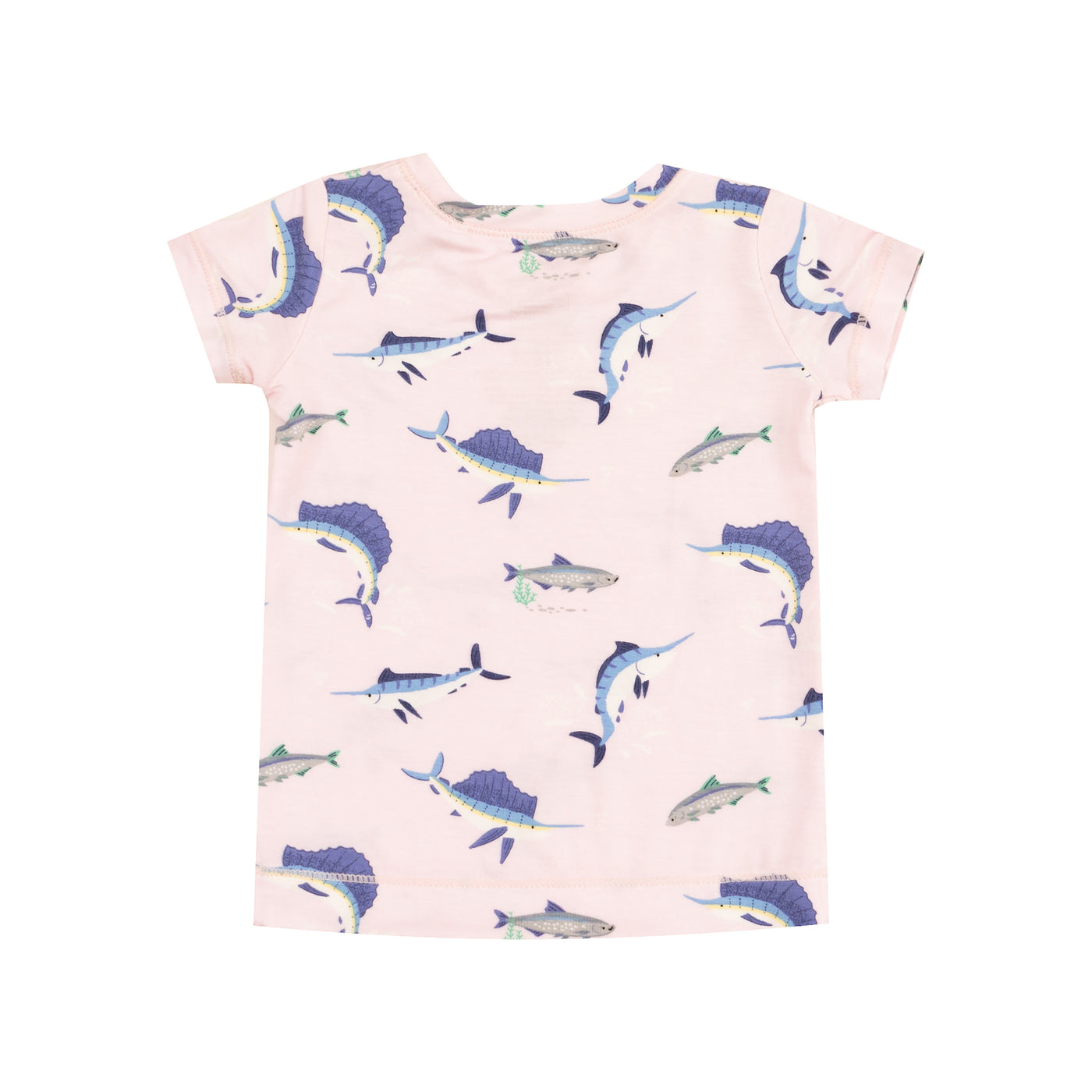 Short Sleeve Loungewear Set - Deep Sea Fishing Pink