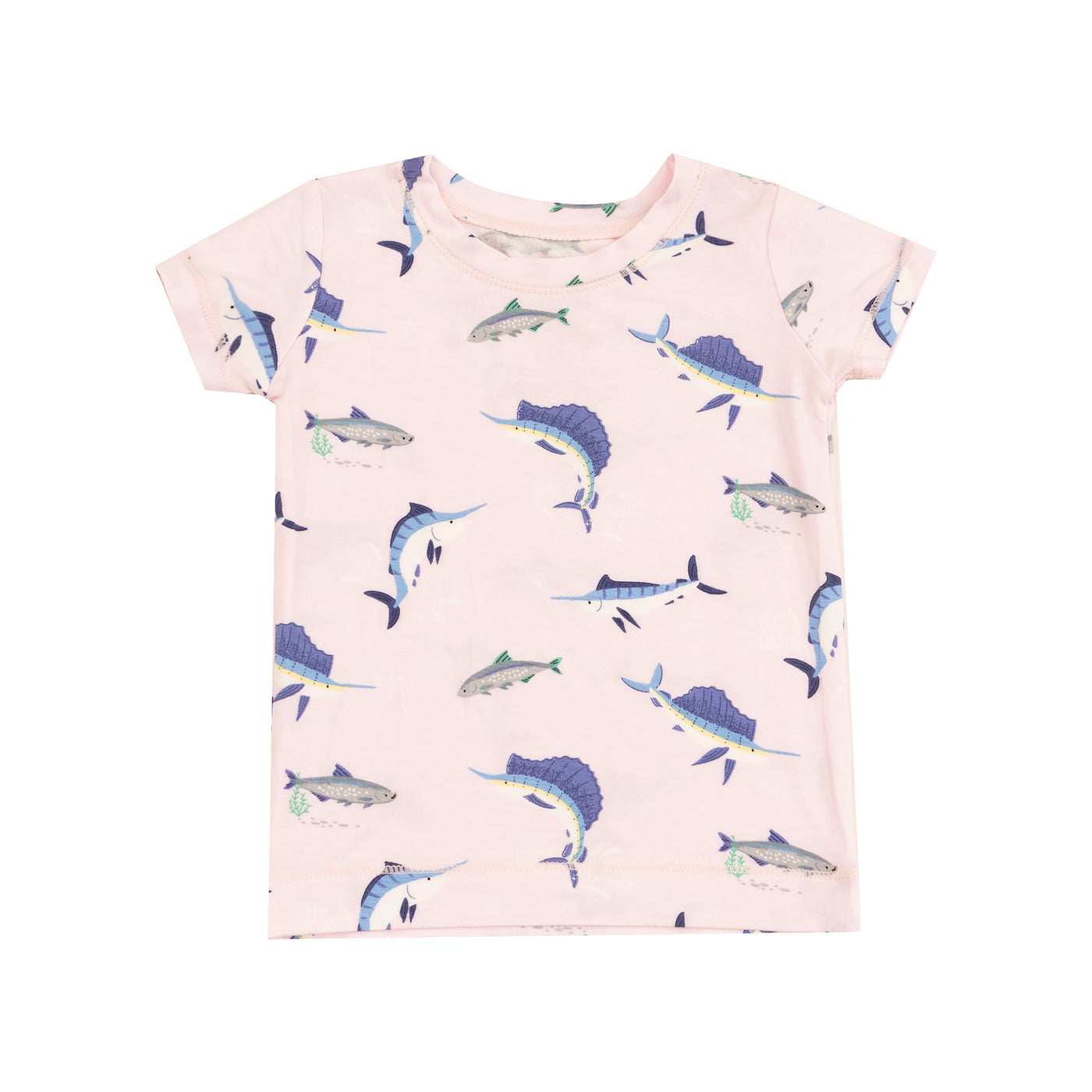 Short Sleeve Loungewear Set - Deep Sea Fishing Pink