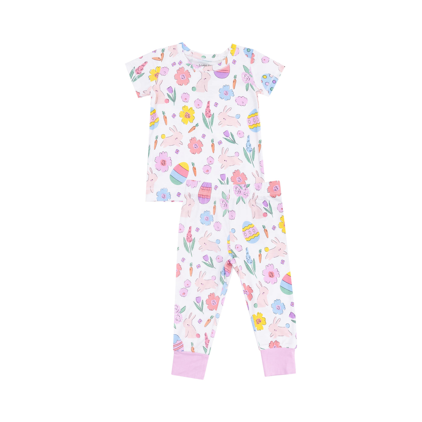 Short Sleeve Loungewear Set - Easter Bunnies Pink