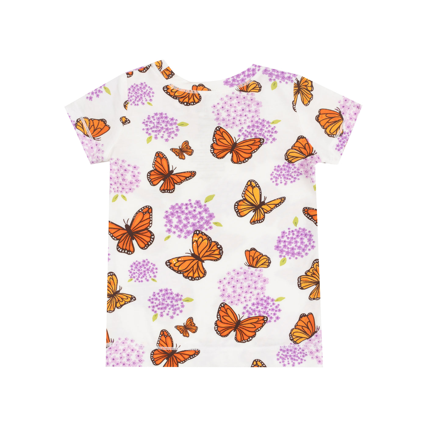 Short Sleeve Loungewear Set - Monarch Butterflies and Milkweed