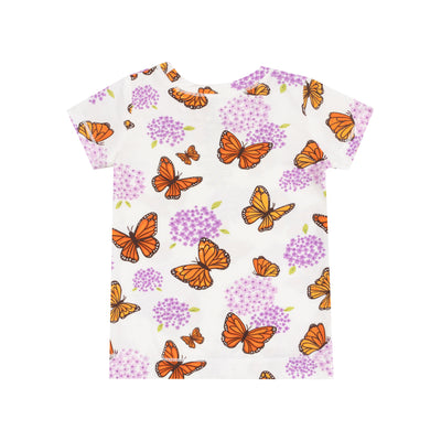 Short Sleeve Loungewear Set - Monarch Butterflies and Milkweed