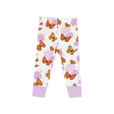 Short Sleeve Loungewear Set - Monarch Butterflies and Milkweed