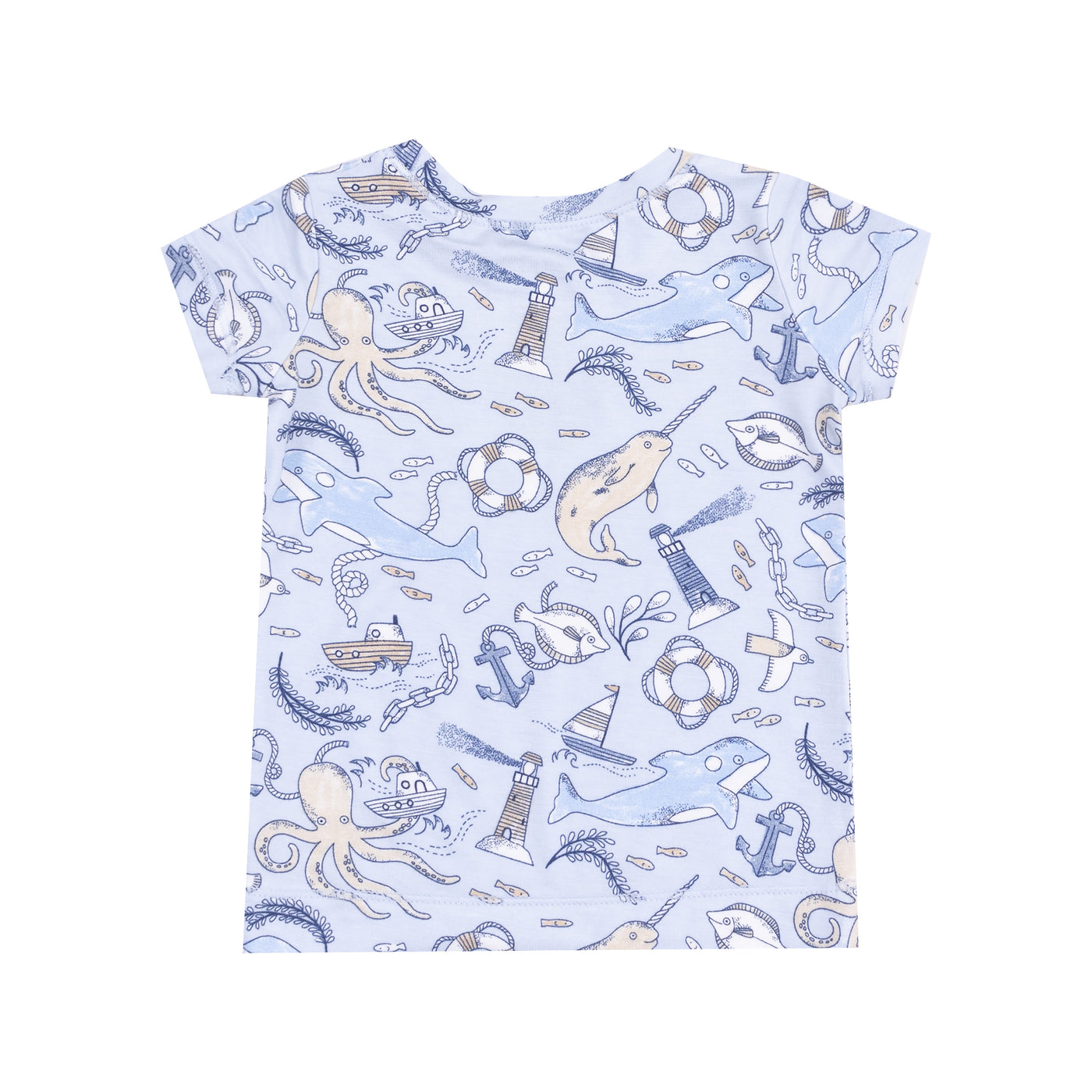 Short Sleeve Loungewear Set - Nautical Notebook