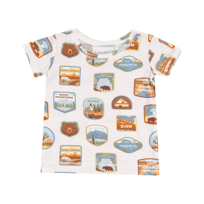 Short Sleeve Loungewear Set - National Park Patches