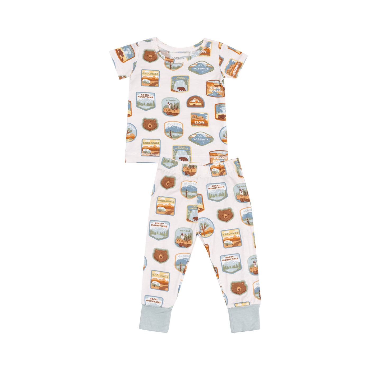 Short Sleeve Loungewear Set - National Park Patches