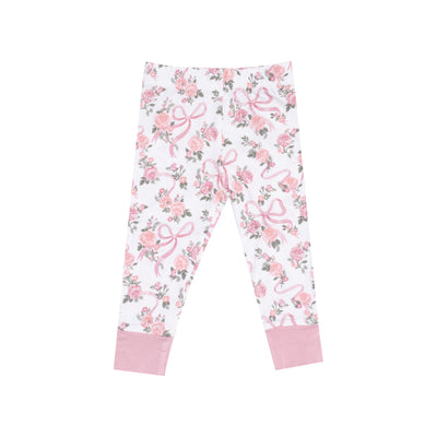 Short Sleeve Loungewear Set - Ribbons and Flowers