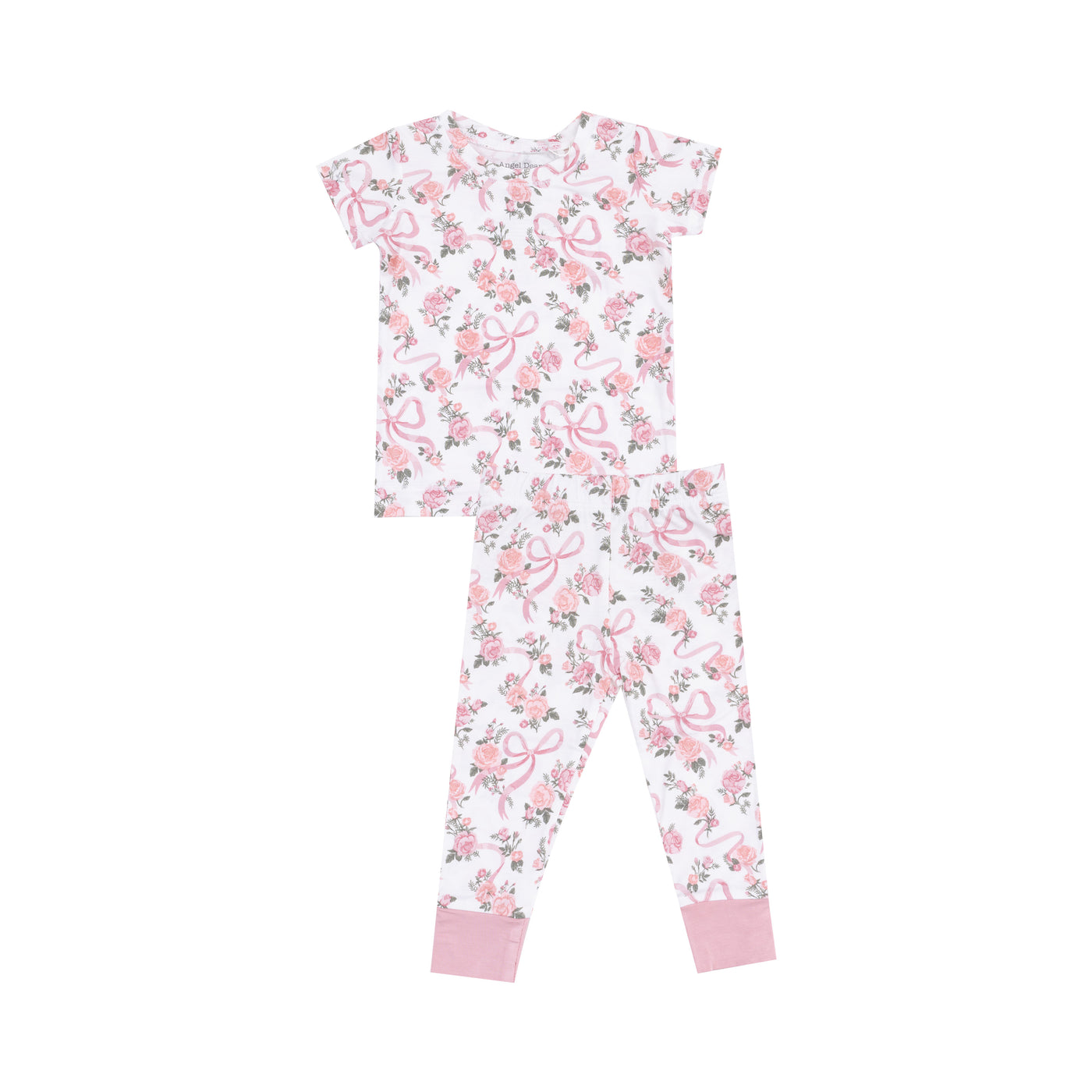 Short Sleeve Loungewear Set - Ribbons and Flowers