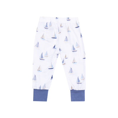 Short Sleeve Loungewear Set - Sailboats Blue