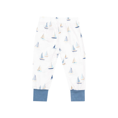 Short Sleeve Loungewear Set - Sailboats Blue