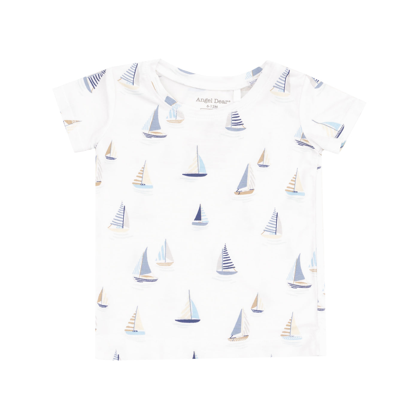 Short Sleeve Loungewear Set - Sailboats Blue