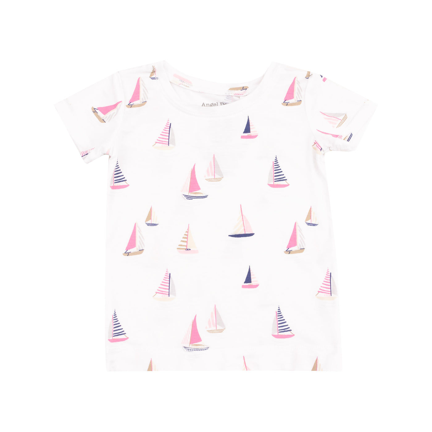 Short Sleeve Loungewear Set - Sailboats Pink