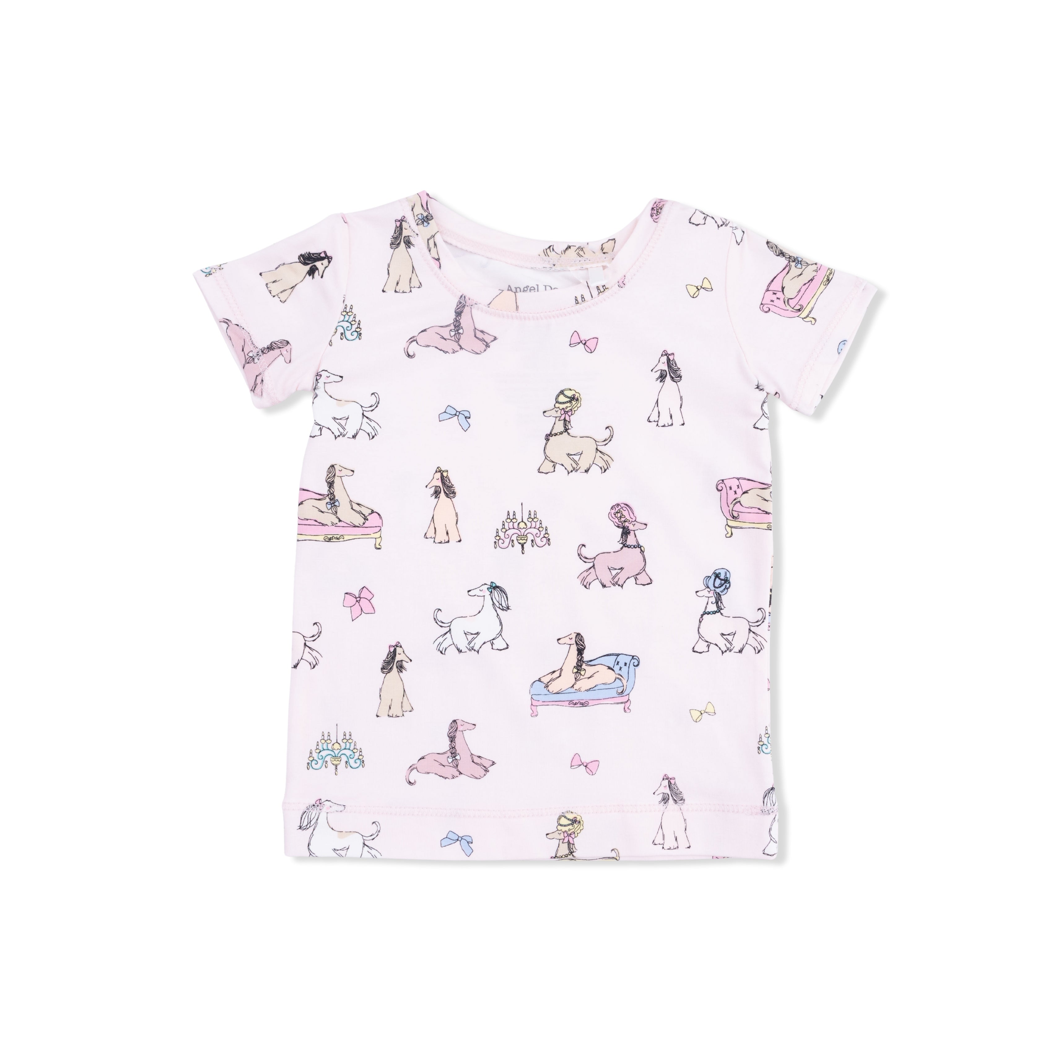 Fancy Hounds with Bows - Short Sleeve Loungewear Set-Angel Dear