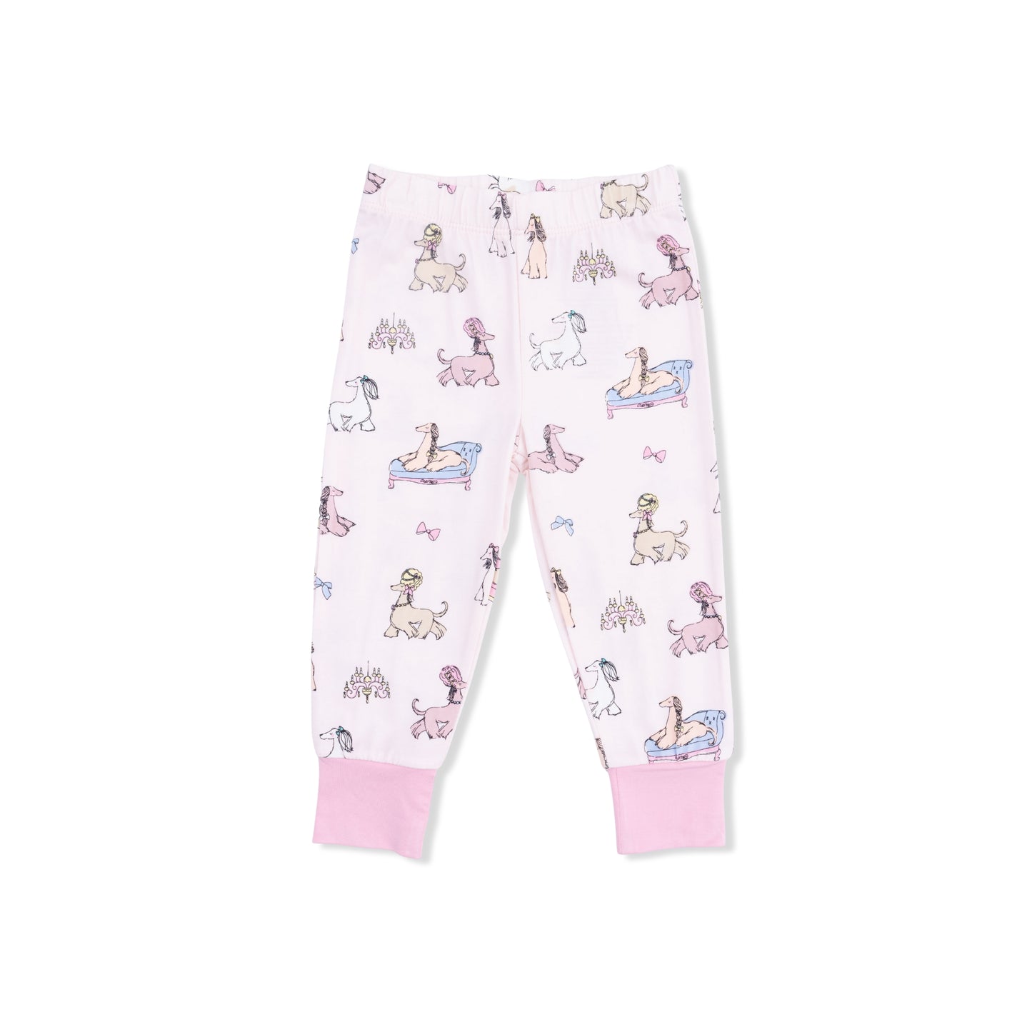 Fancy Hounds with Bows - Short Sleeve Loungewear Set-Angel Dear