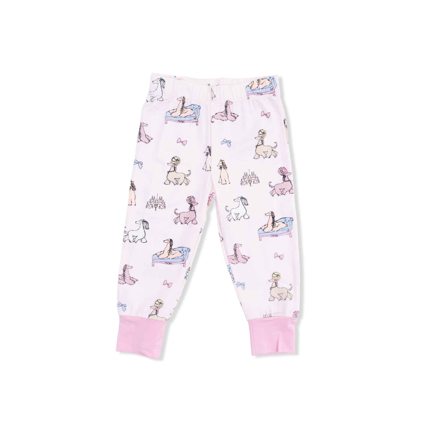 Fancy Hounds with Bows - Short Sleeve Loungewear Set-Angel Dear