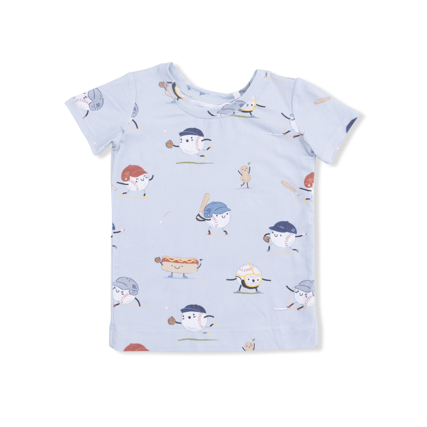 Baseballs Playing Baseball - Short Sleeve Loungewear Set-Angel Dear