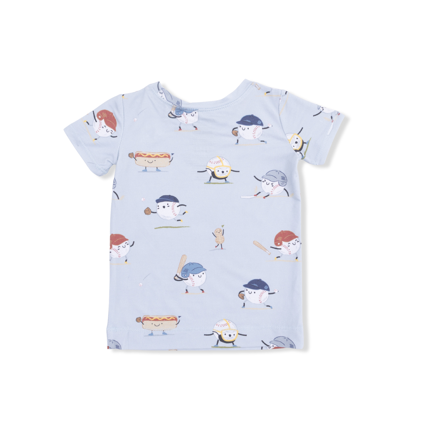 Baseballs Playing Baseball - Short Sleeve Loungewear Set-Angel Dear