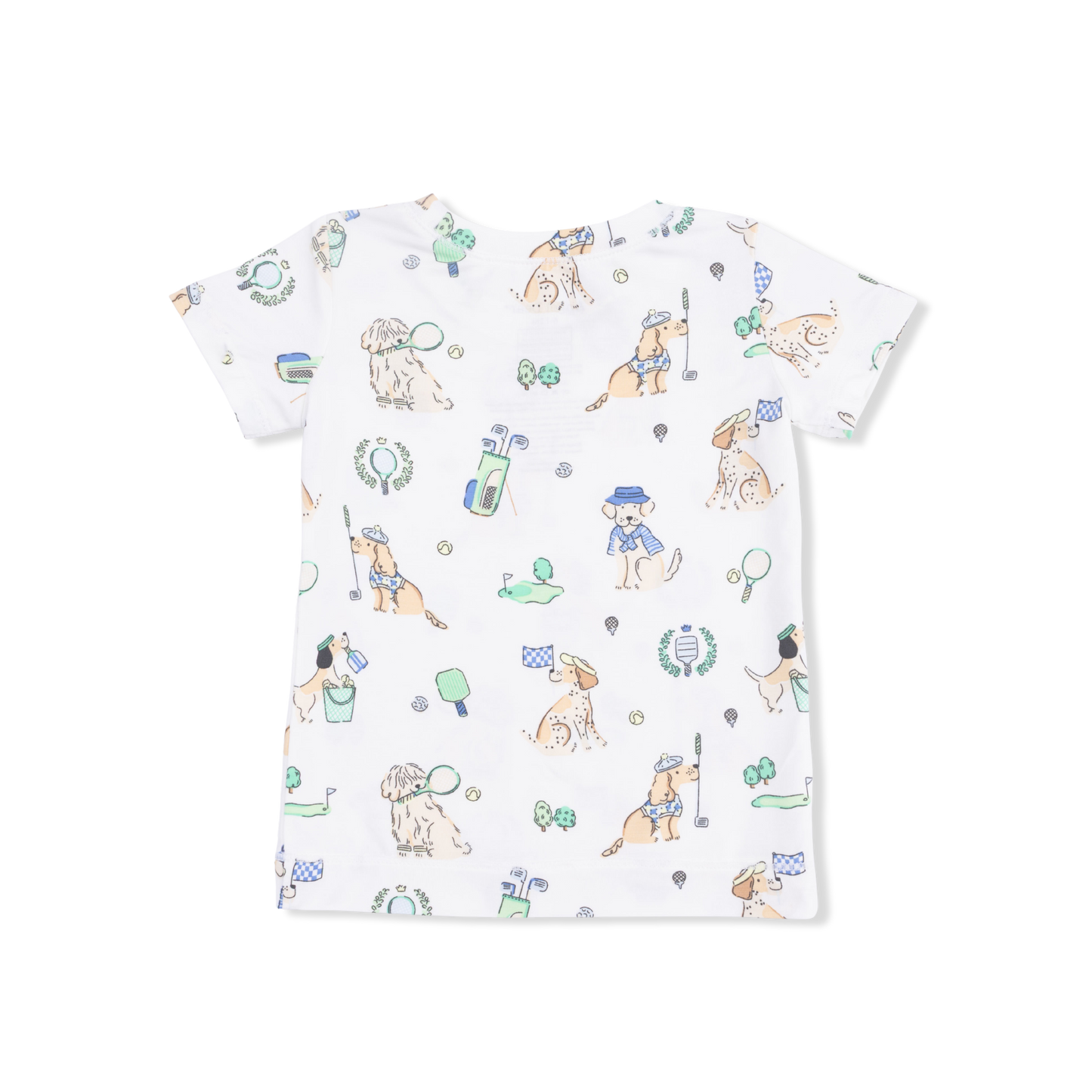 Country Club Dogs Neutral - Short Sleeve Loungewear Set-Angel Dear