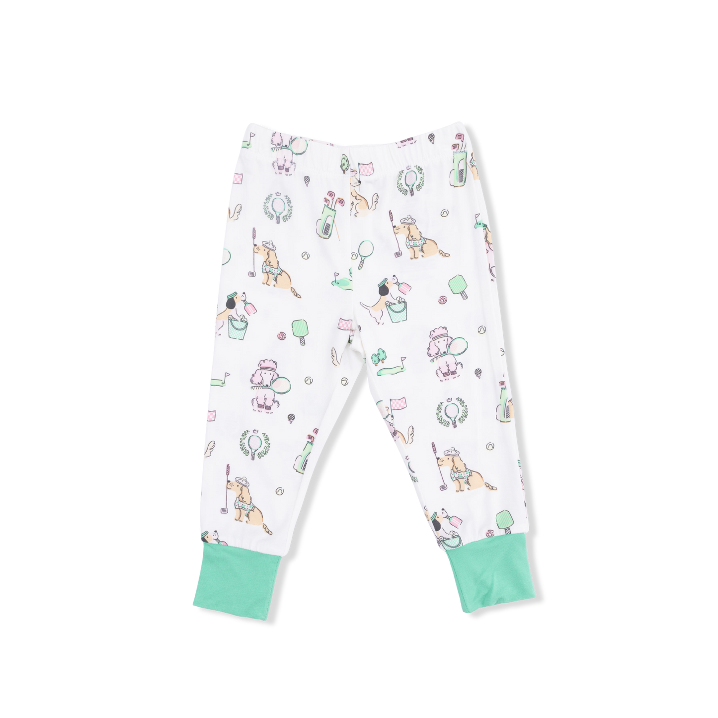 Country Club Dogs Pink - Short Sleeve Loungewear Set-Angel Dear