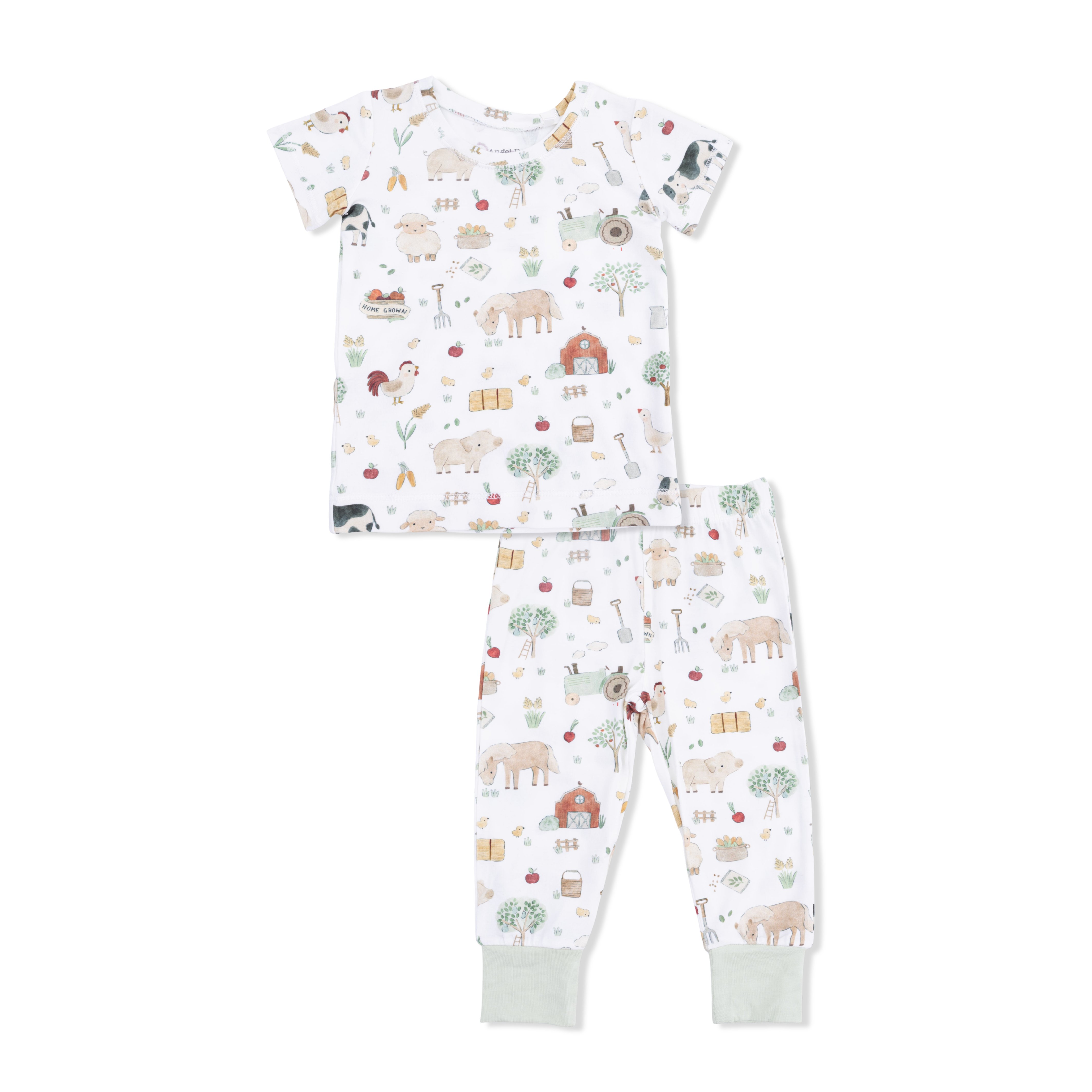 Cute Farm Animals Uni - Short Sleeve Loungewear Set-Angel Dear