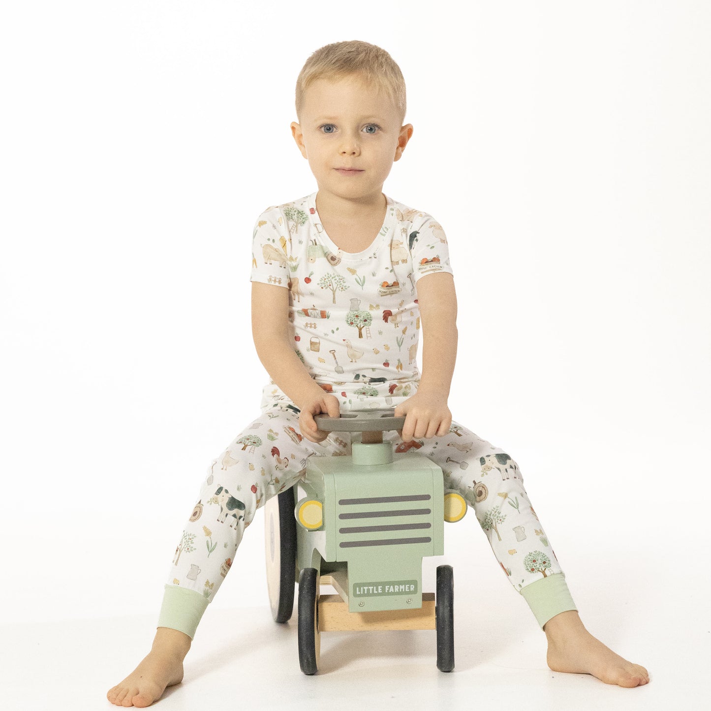 Cute Farm Animals Uni - Short Sleeve Loungewear Set-Angel Dear