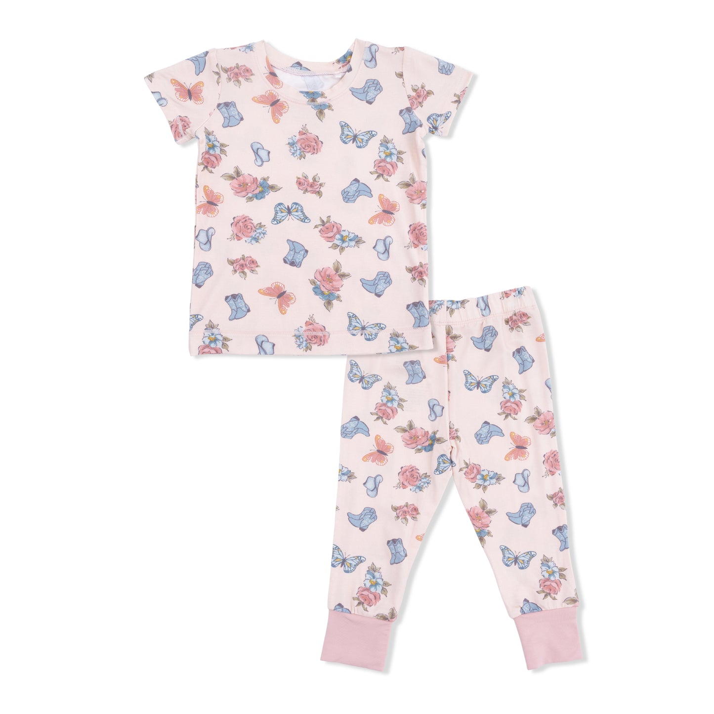 Country Girl Boots - Short Sleeve Loungewear Set-Angel Dear