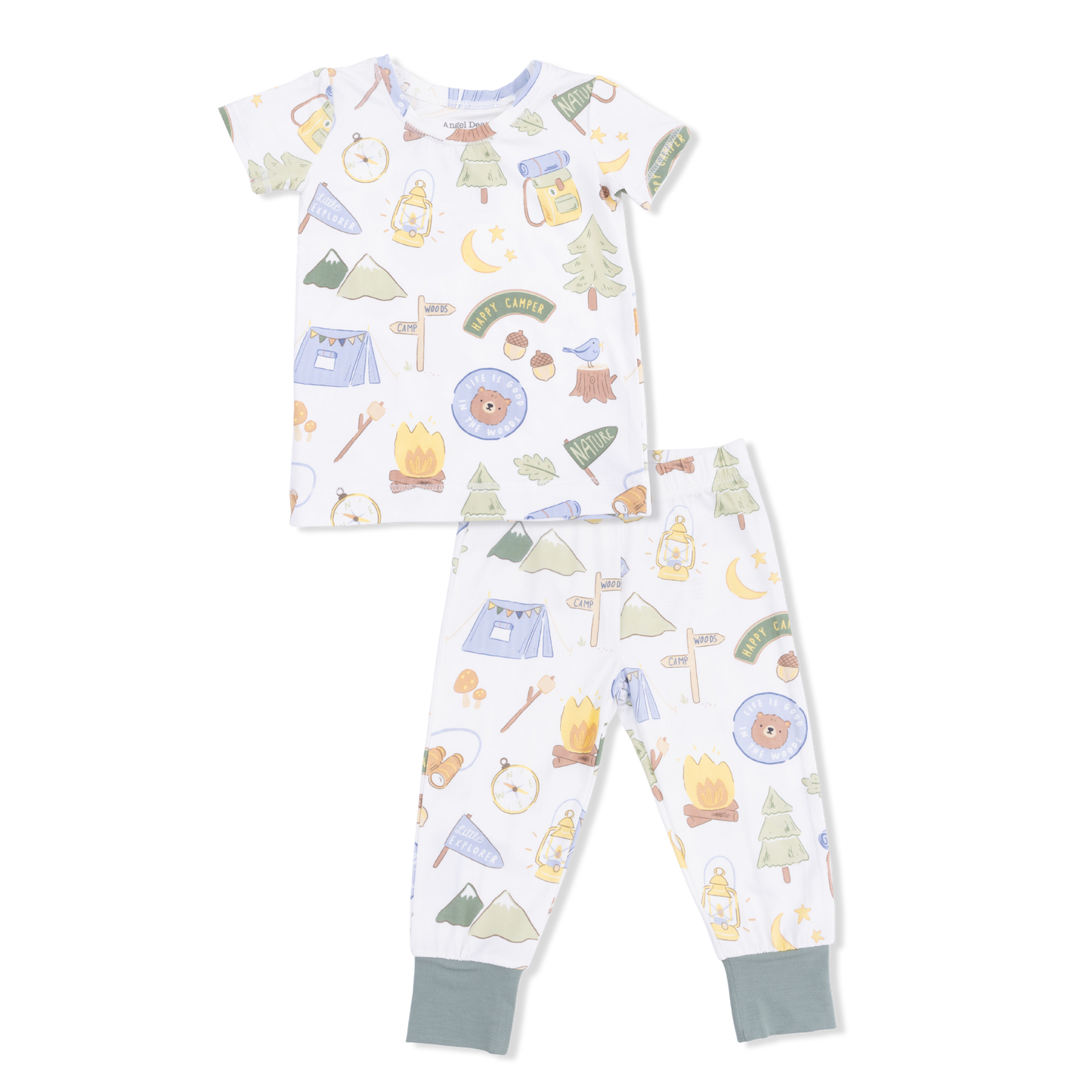 Camping Blue - Short Sleeve Loungewear Set-Angel Dear