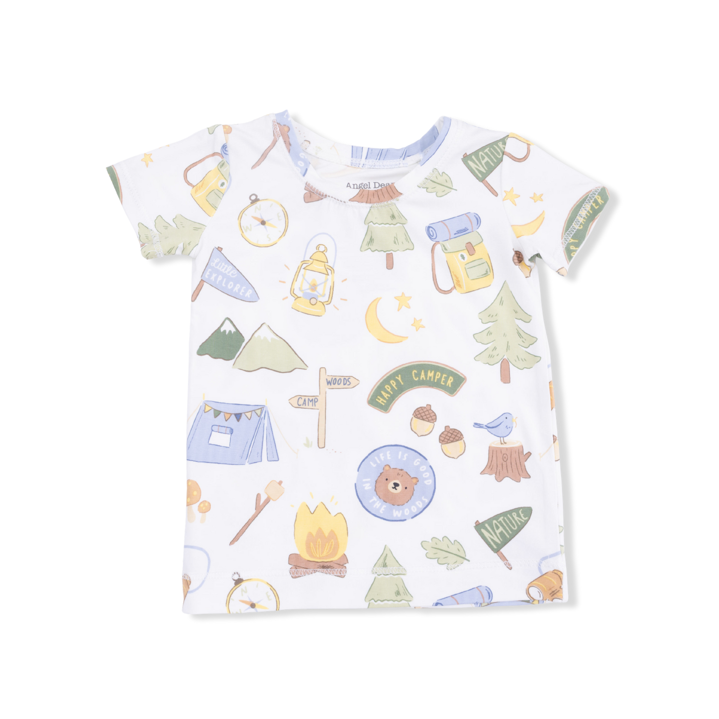 Camping Blue - Short Sleeve Loungewear Set-Angel Dear