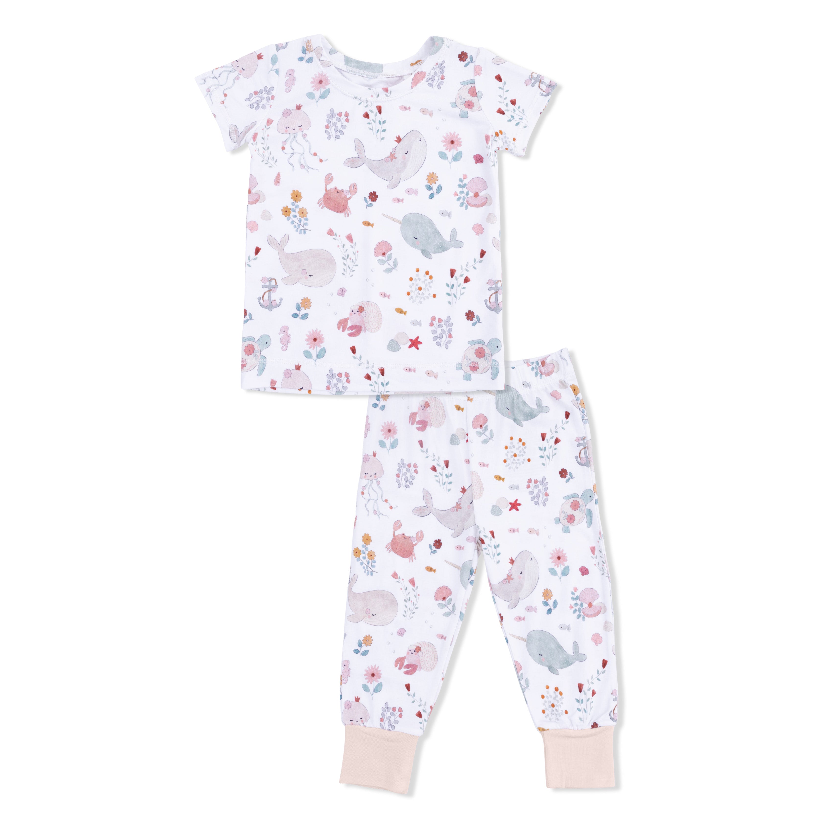 Garden Sea Creatures - Short Sleeve Loungewear Set-Angel Dear
