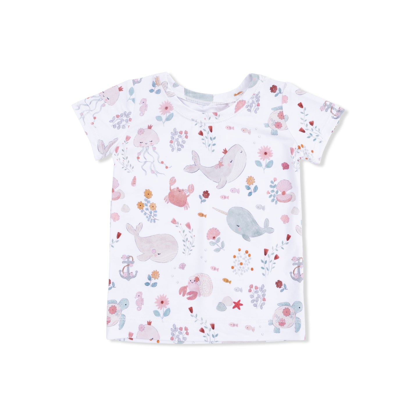 Garden Sea Creatures - Short Sleeve Loungewear Set-Angel Dear
