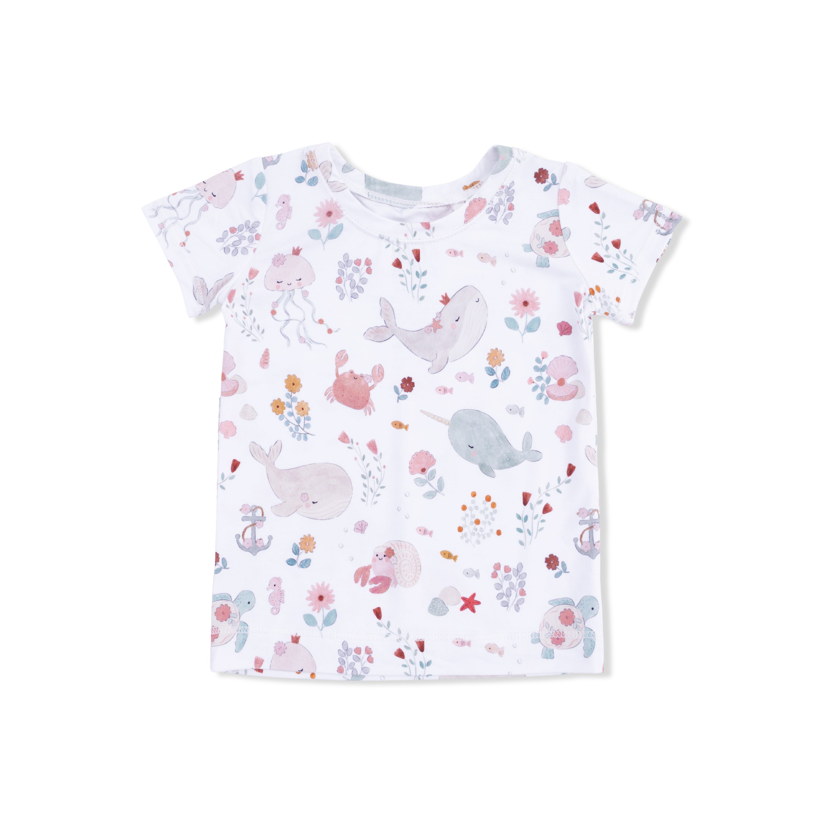 Garden Sea Creatures - Short Sleeve Loungewear Set-Angel Dear