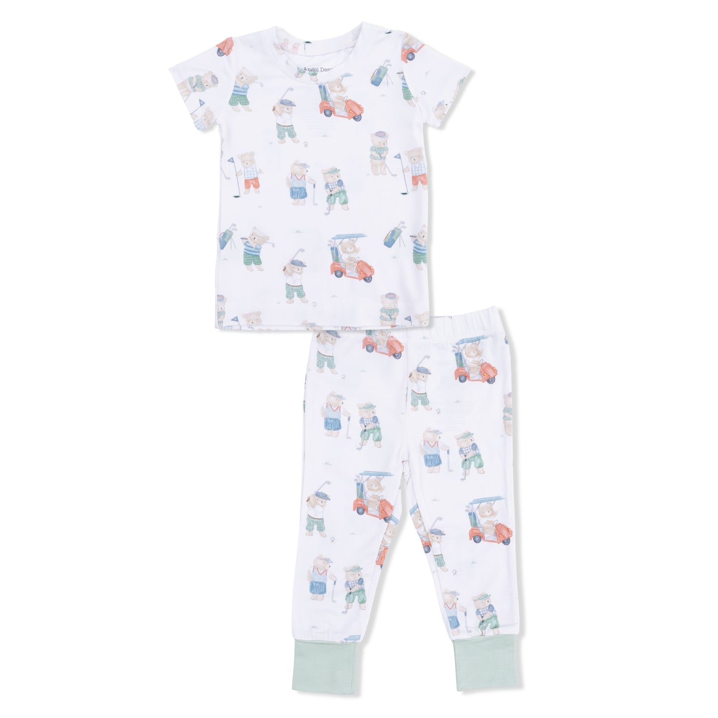 Golfing Teddy Bears - Short Sleeve Loungewear Set-Angel Dear