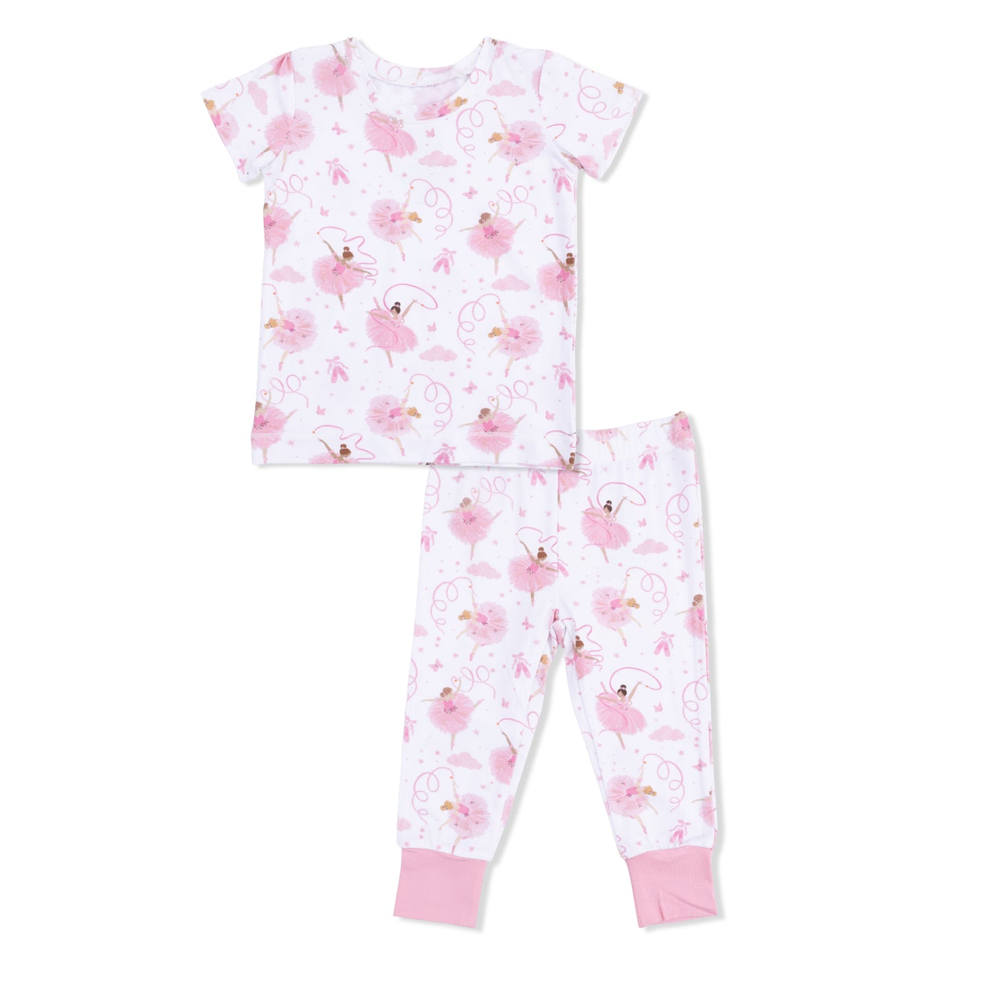 Ribbon Ballerinas - Short Sleeve Loungewear Set-Angel Dear
